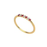 Solid Gold Ruby and Diamond Band