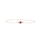 Solid Gold Ruby Diamond Evil Eye Bracelet