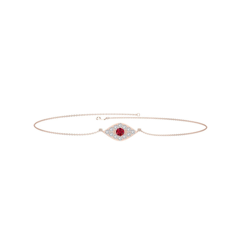 Ruby Diamond Evil Eye Bracelet