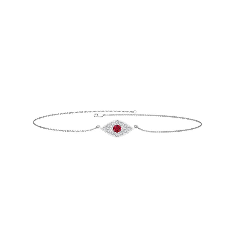Ruby Diamond Evil Eye Bracelet