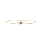 Solid Gold Ruby Diamond Evil Eye Bracelet