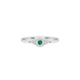 Solid Gold Emerald and Diamond Evil Eye Ring