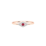 Solid Gold Ruby Diamond Evil Eye Ring