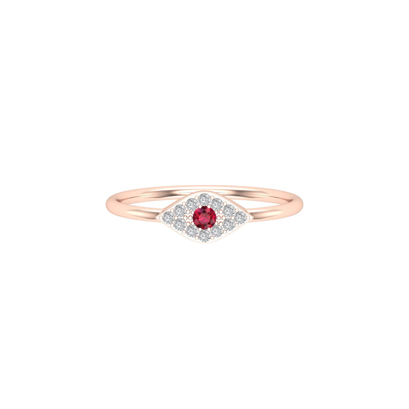 Ruby Diamond Evil Eye Ring