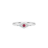 Solid Gold Ruby Diamond Evil Eye Ring