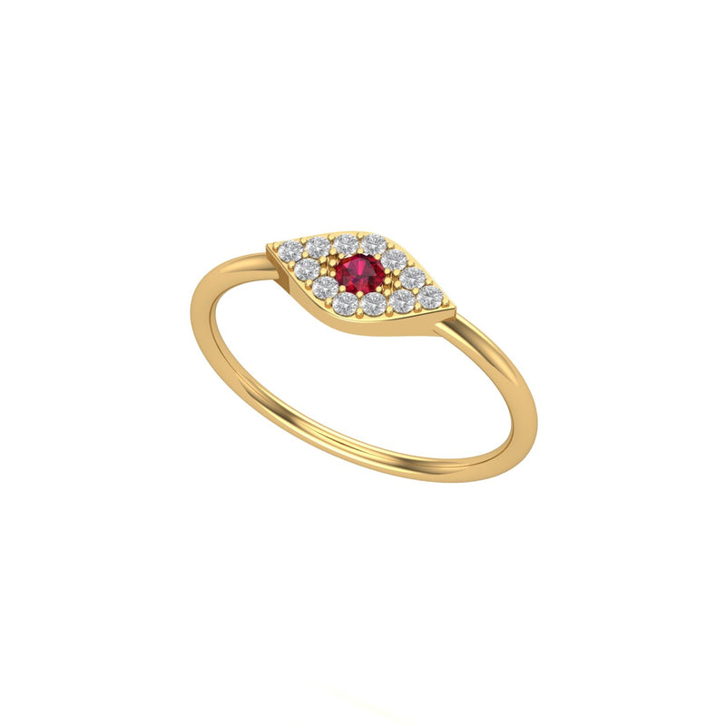 Ruby Diamond Evil Eye Ring