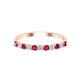 Solid Gold Ruby Diamond Band