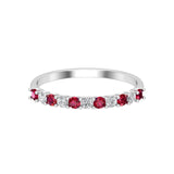 Solid Gold Ruby Diamond Band