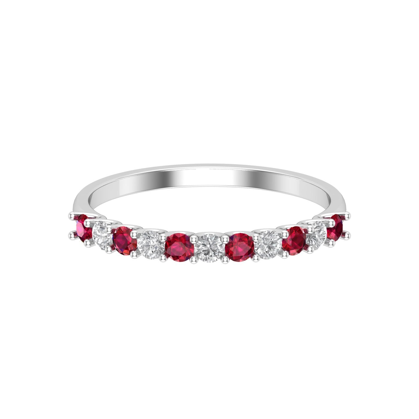 Solid Gold Ruby Diamond Band