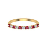 Solid Gold Ruby Diamond Band