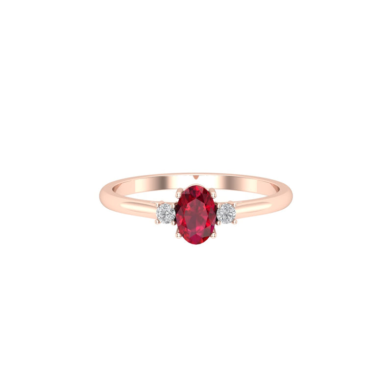 Ruby Diamond Oval Stacking Ring