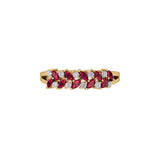 Solid Gold Ruby Diamond Marquise Ring