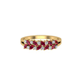 Solid Gold Ruby Diamond Marquise Ring