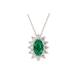 Solid Gold Emerald and Diamond Statement Necklace