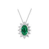 Solid Gold Emerald and Diamond Statement Necklace