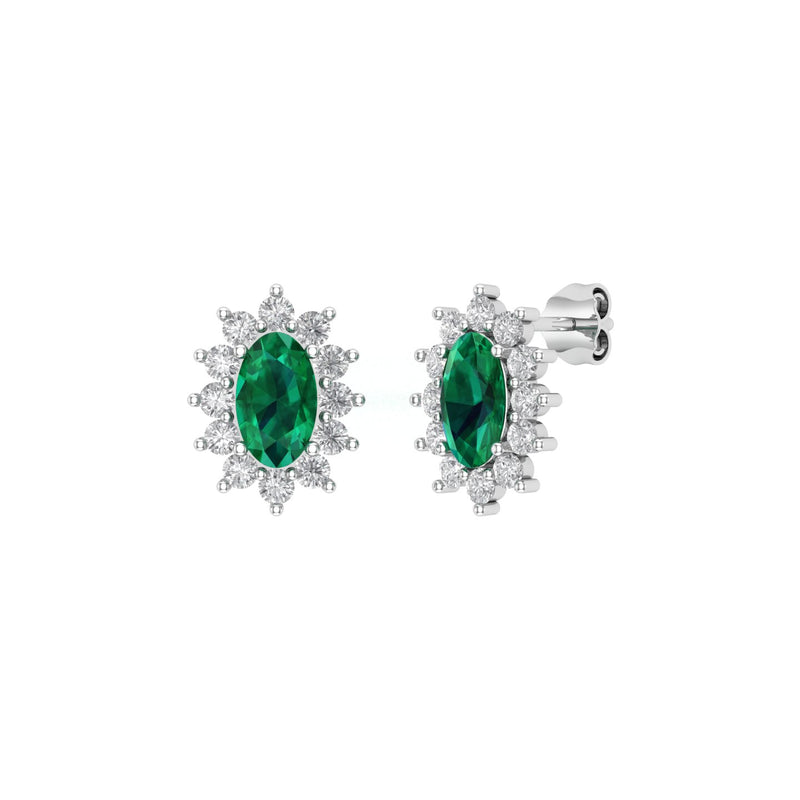 Emerald Diamond Studs Earrings