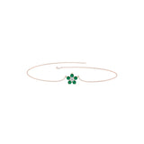 Solid Gold Diamond Emerald Floral Bracelet