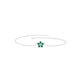 Solid Gold Diamond Emerald Floral Bracelet