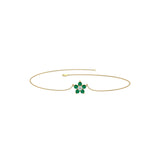 Solid Gold Diamond Emerald Floral Bracelet