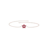 Solid Gold Ruby Diamond Floral Bracelet