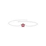Solid Gold Ruby Diamond Floral Bracelet