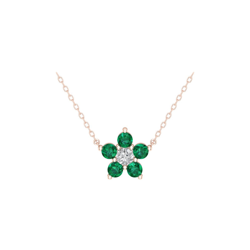 Emerald Cluster Charm Necklace