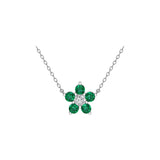 Solid Gold Emerald Cluster Charm Necklace