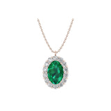 Solid Gold Diamond and Emerald Statement Necklace