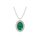 Solid Gold Diamond and Emerald Statement Necklace