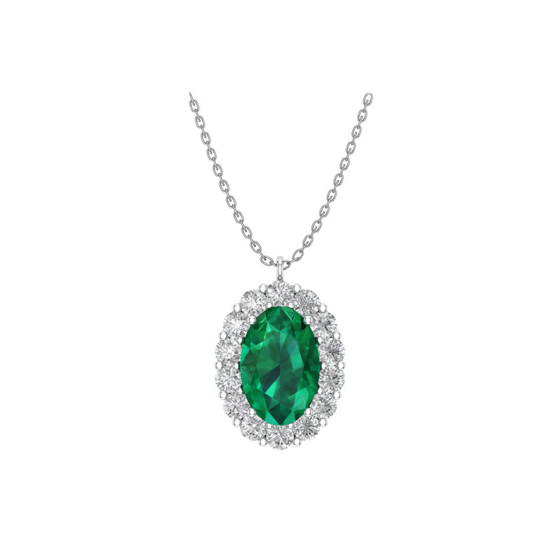 Diamond and Emerald Statement Necklace