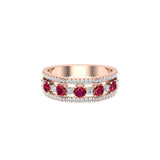 Solid Gold Ruby Diamond Ring