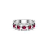 Solid Gold Ruby Diamond Ring
