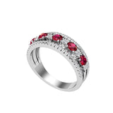 Solid Gold Ruby Diamond Ring