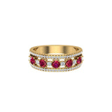 Solid Gold Ruby Diamond Ring