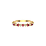 Solid Gold Ruby Diamond Thin Stacking Ring