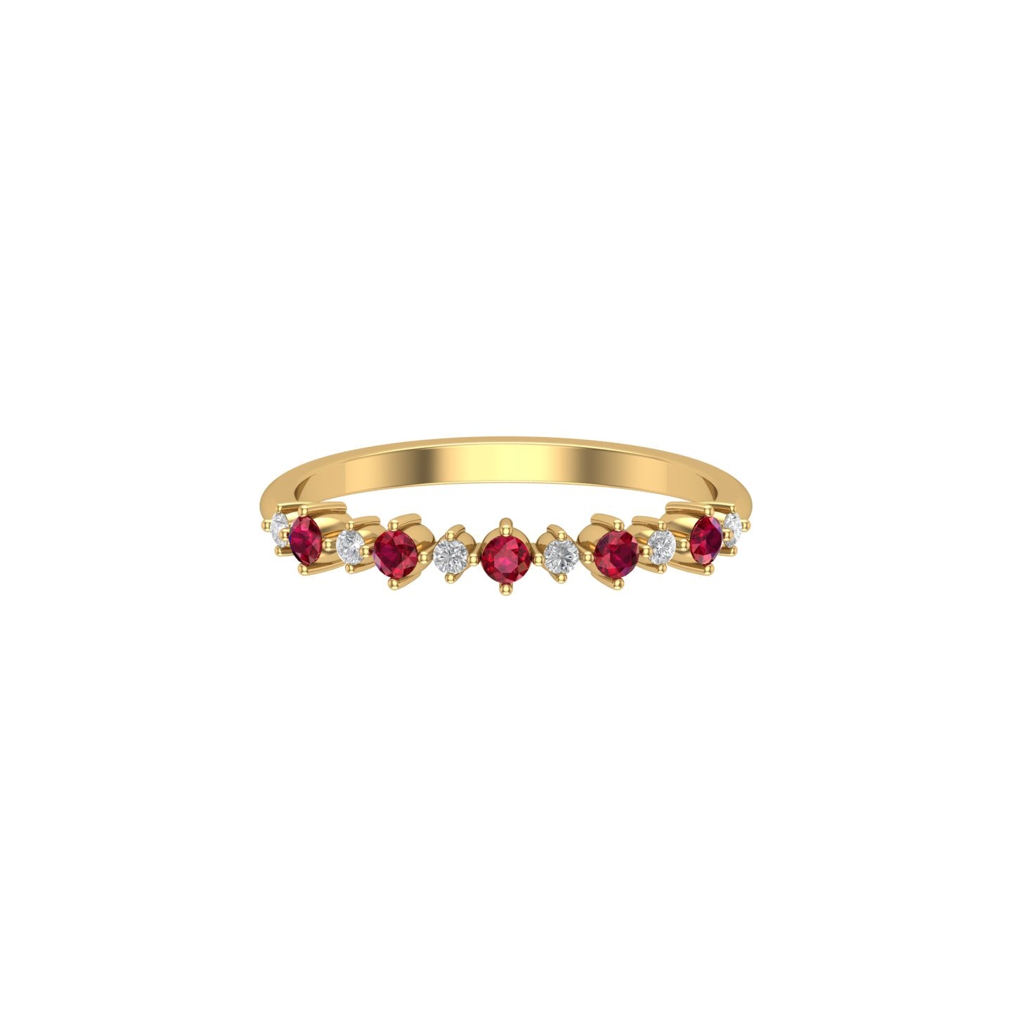 The Diamond Divas of Way-Fil Jewelry - 14K rose gold ruby stackable ring