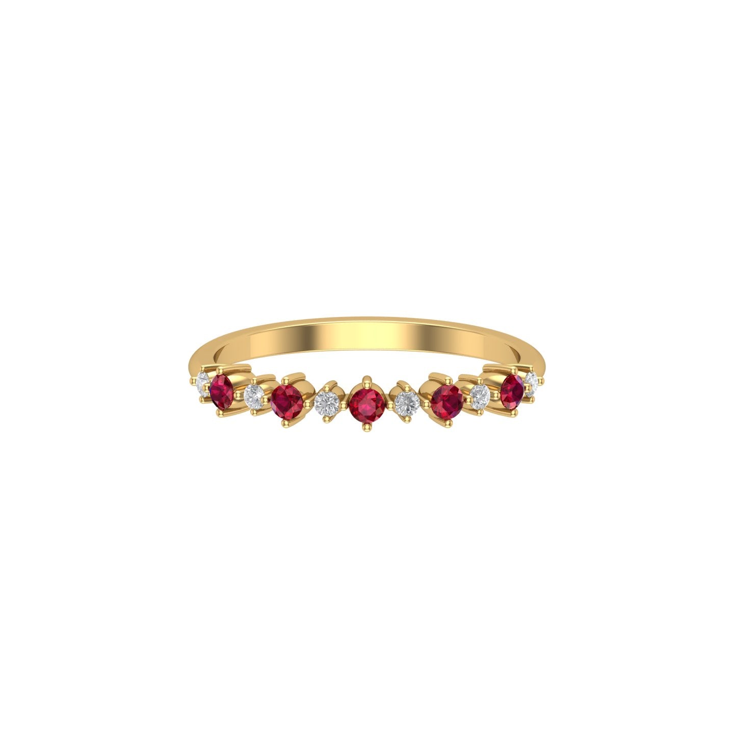 Ruby Diamond Thin Stacking Ring