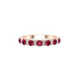 Solid Gold Ruby Diamond Half Eternity Ring