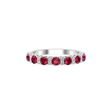 Solid Gold Ruby Diamond Half Eternity Ring