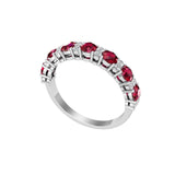 Solid Gold Ruby Diamond Half Eternity Ring