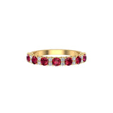 Solid Gold Ruby Diamond Half Eternity Ring