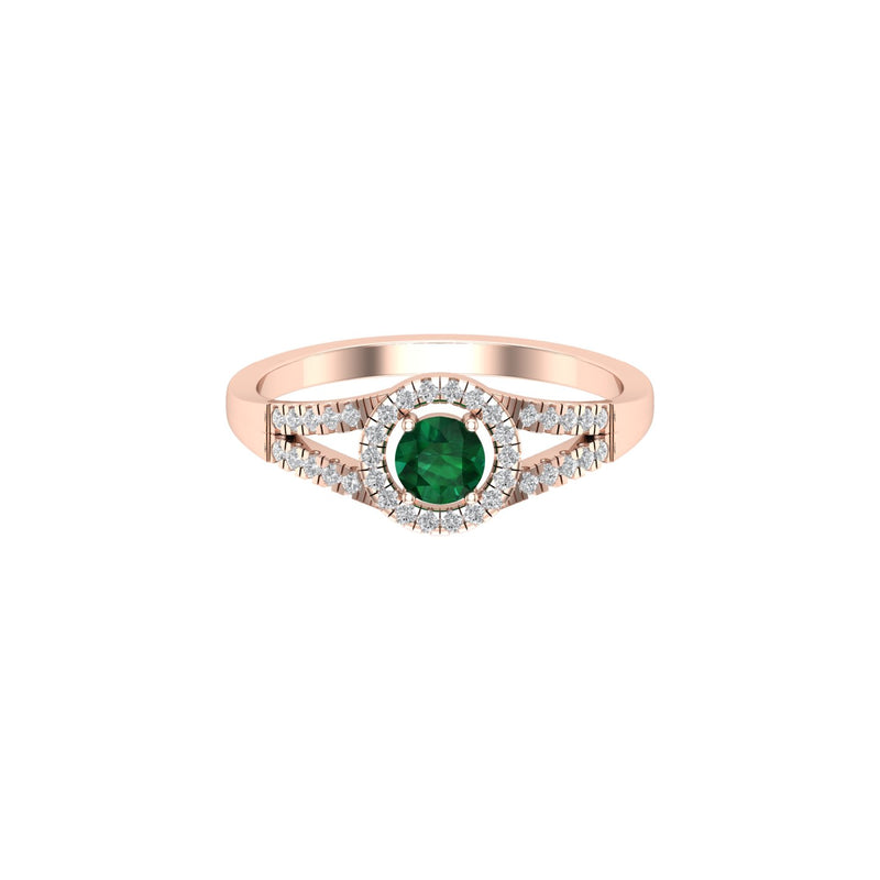 Emerald and Diamond Vintage Ring