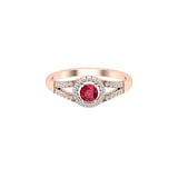 Solid Gold Ruby and Diamond Ring