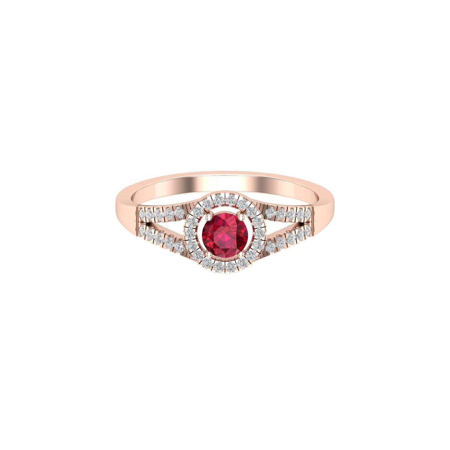 Solid Gold Ruby and Diamond Ring