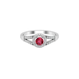 Solid Gold Ruby and Diamond Ring