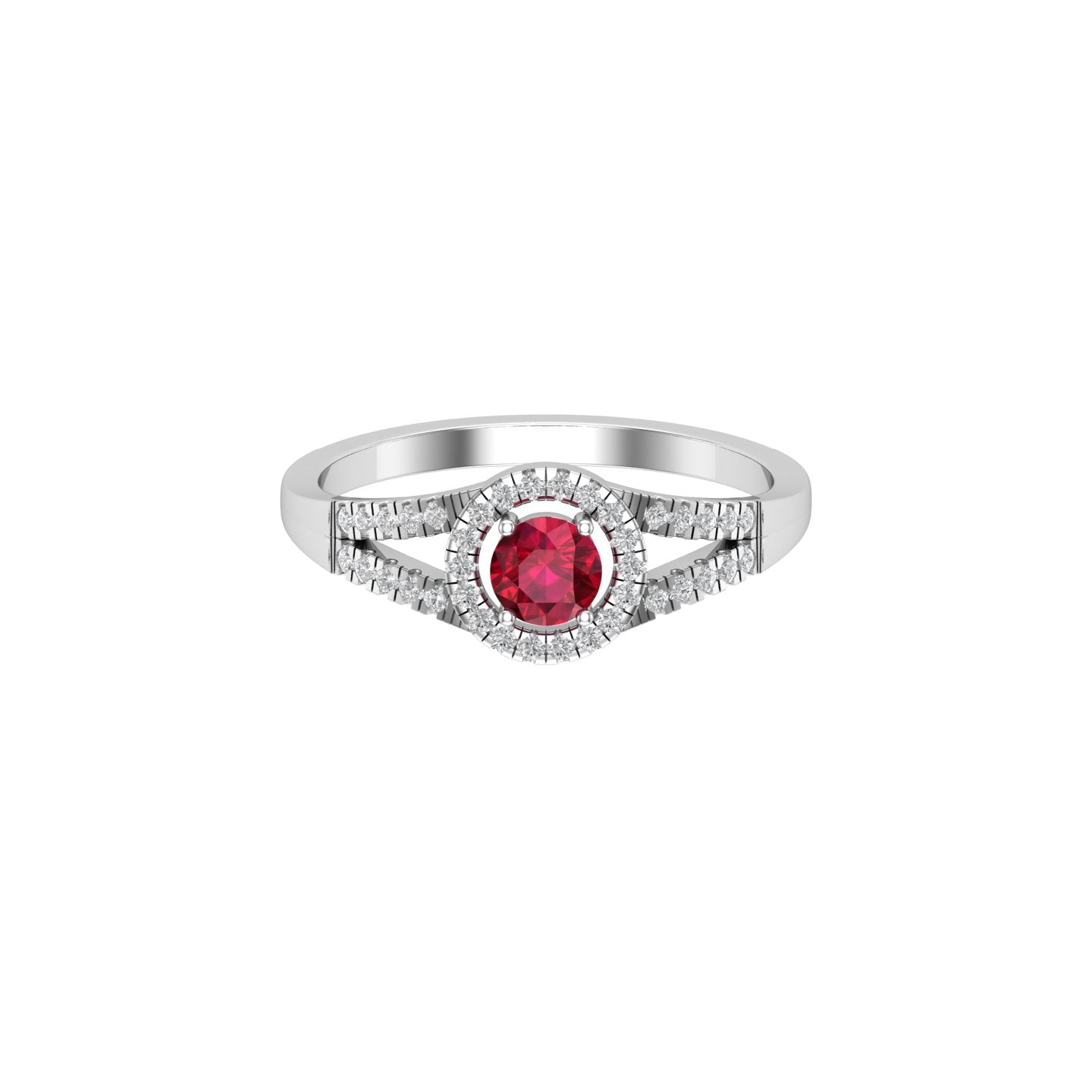 Solid Gold Ruby and Diamond Ring