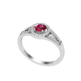 Solid Gold Ruby and Diamond Ring
