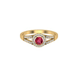Solid Gold Ruby and Diamond Ring