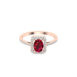 Solid Gold Ruby Diamond Solitaire Ring