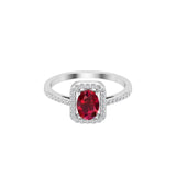 Solid Gold Ruby Diamond Solitaire Ring